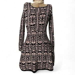 Derek Heart Black and Pink Patterned Dress